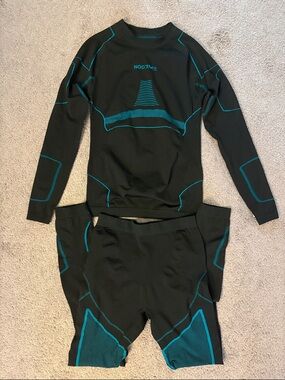 NOOYME Teal and Black Athletic Set
